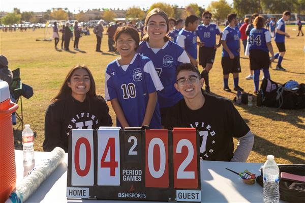 Students playing soccer during the 7th Annual Soccer Classic, Thursday, December 8, 2022.